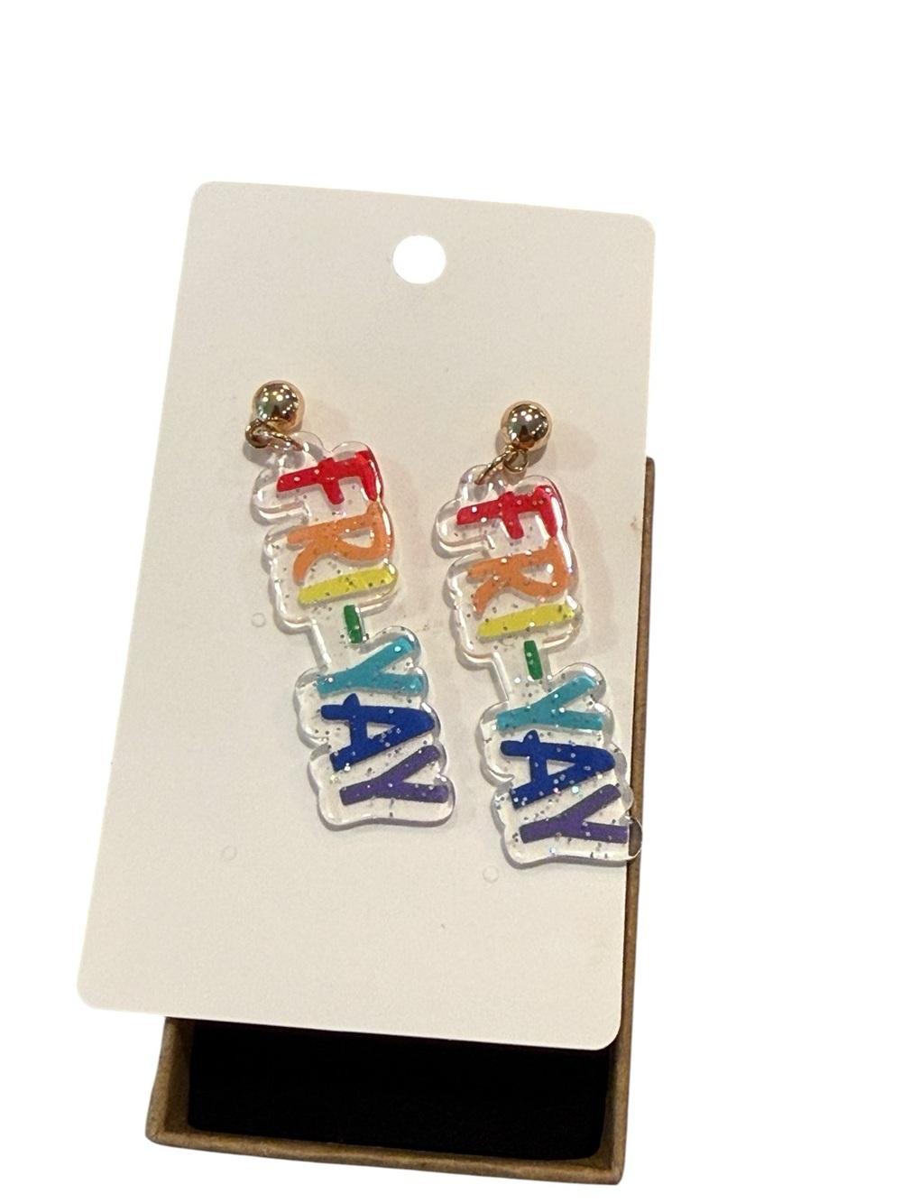 Fruity Rainbow 'FRI-YAY' Dangle Earrings